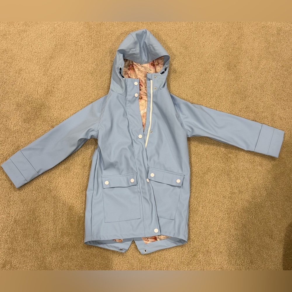 Kids Blue Hooded Raincoat